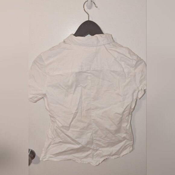 Gap White Short Sleeve Button-Down Shirt - X- Small - Picture 3 of 3